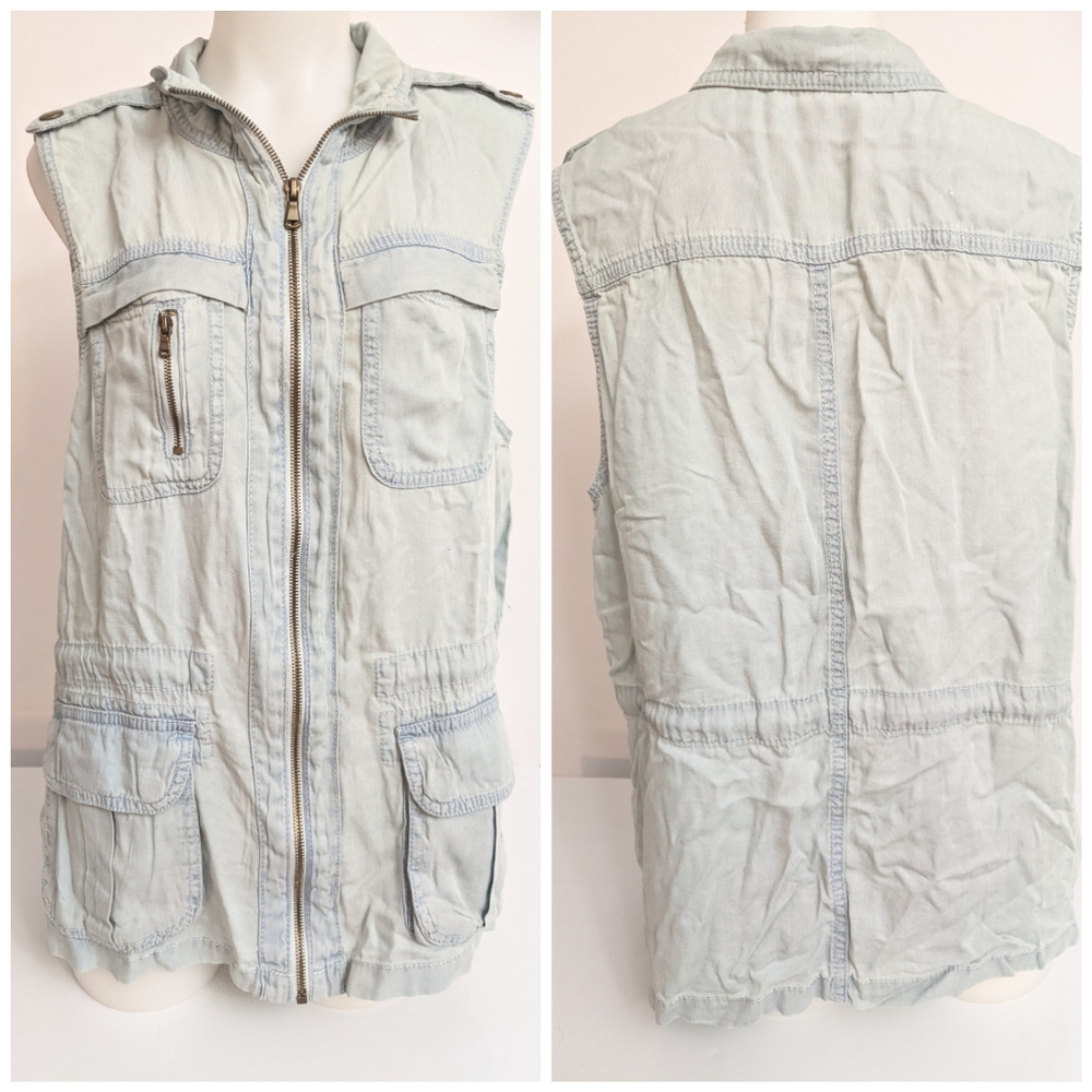 💎 Liquid Jeans Blue Jacket Vest Size M